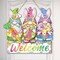 Easter Welcome Door Sign Decorations Wooden Gnome Bunny Wreath Door Hanger Pastel Spring Easter Decorations for Home Wall Front Porch Outdoor